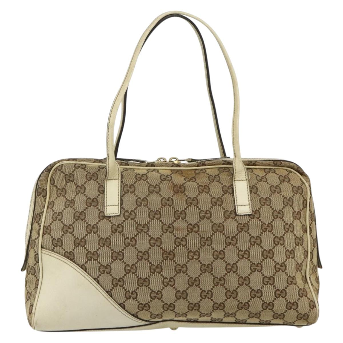 GUCCI GG Canvas Tote Bag Beige Gold 169971 Auth 176655