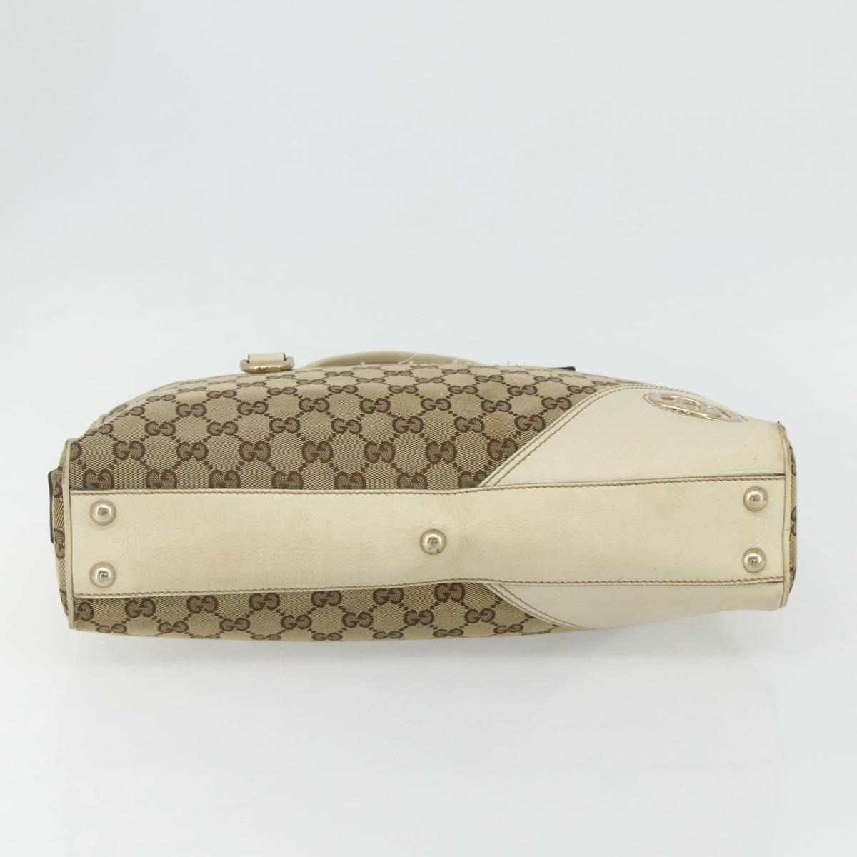 GUCCI GG Canvas Tote Bag Beige Gold 169971 Auth 176655