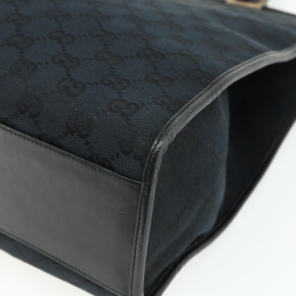 GUCCI GG Canvas Jackie Tote Bag Black Silver 002 1064 3444 Auth 176667