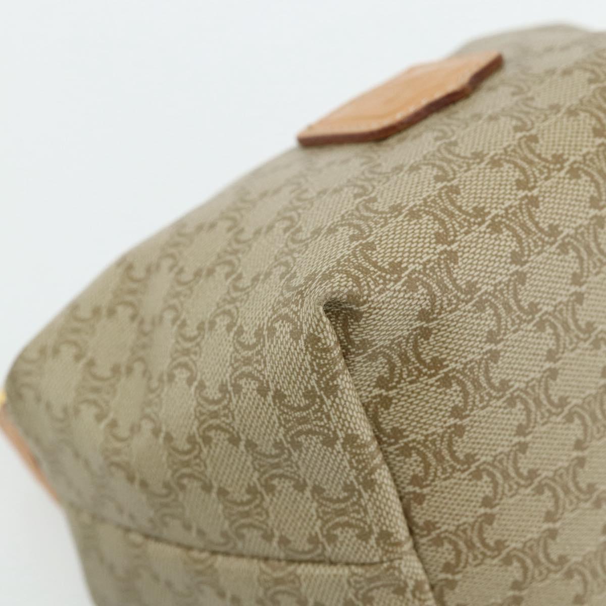 CELINE Macadam Canvas Hand Pouch PVC Beige Gold Auth 176668A