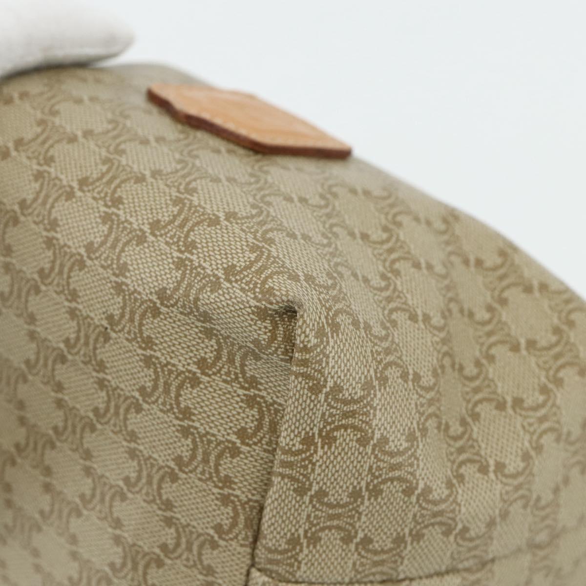 CELINE Macadam Canvas Hand Pouch PVC Beige Gold Auth 176668A