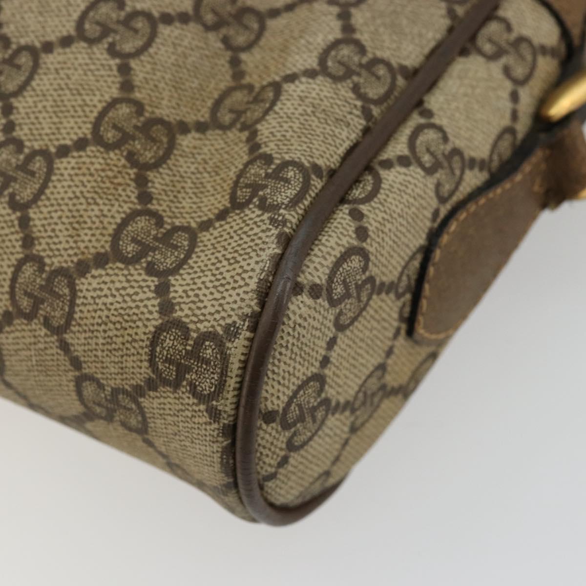 GUCCI GG Supreme Web Sherry Line Bag PVC Beige Red 56 02 004 Auth 176671