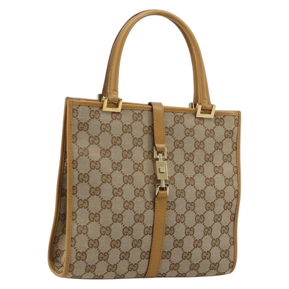GUCCI Jackie GG Canvas Shoulder Bag Beige Gold 002 1065 3444 Auth 176673A