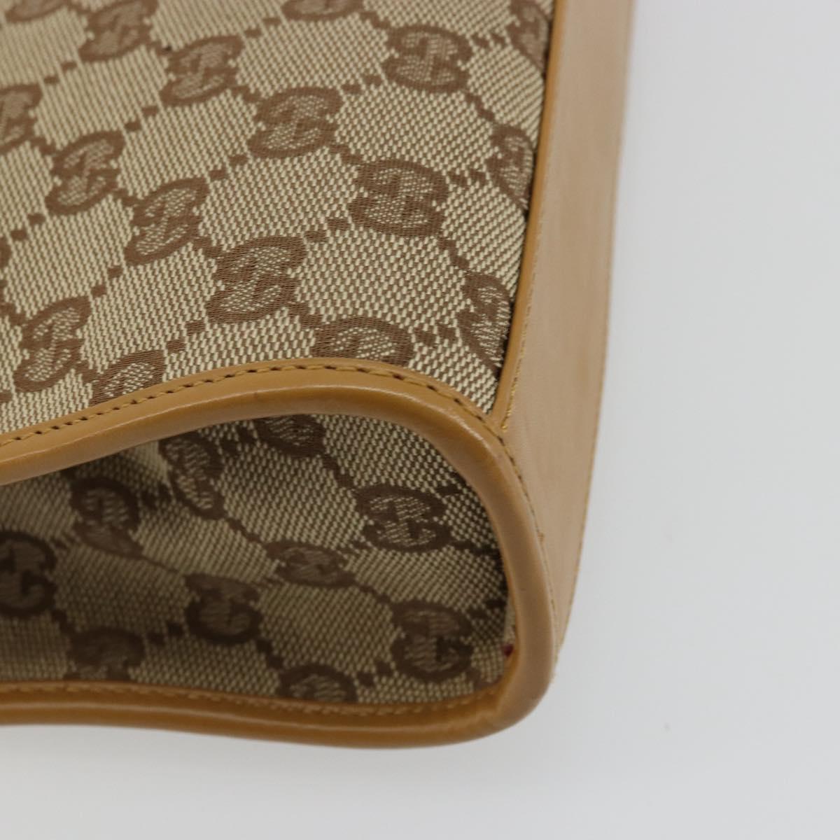 GUCCI Jackie GG Canvas Shoulder Bag Beige Gold 002 1065 3444 Auth 176673A