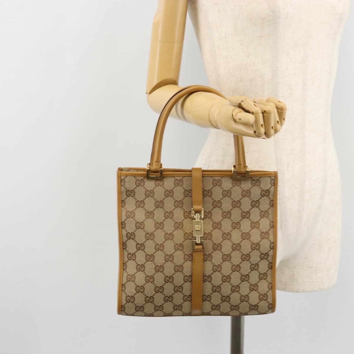 GUCCI Jackie GG Canvas Shoulder Bag Beige Gold 002 1065 3444 Auth 176673A