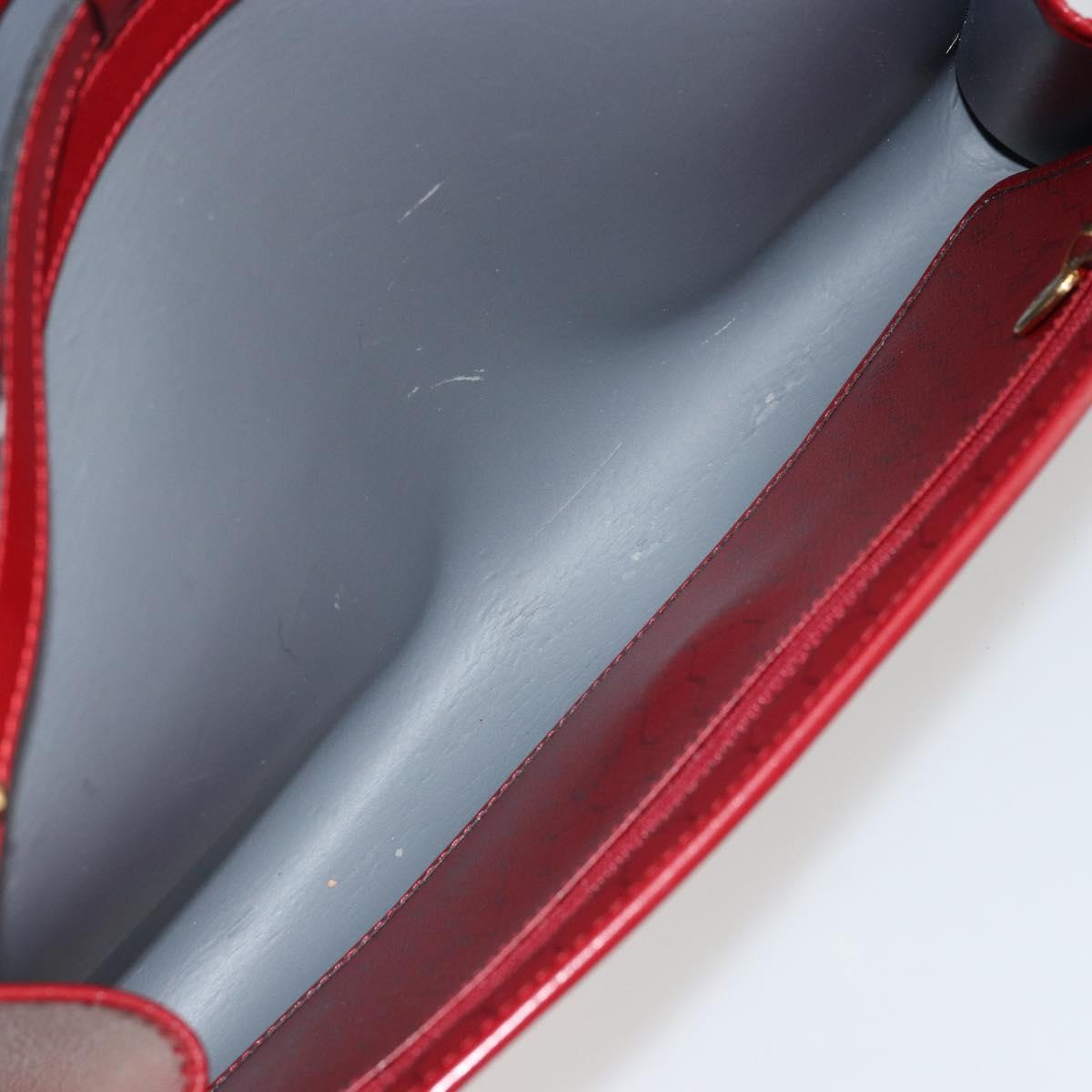 Christian Dior Honeycomb Canvas Shoulder Bag PVC Red Gold Auth 176675