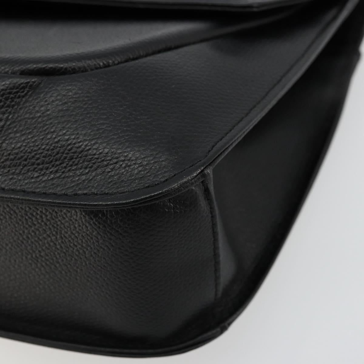 GIVENCHY Hand Bag Leather Black Gold Auth 176679A