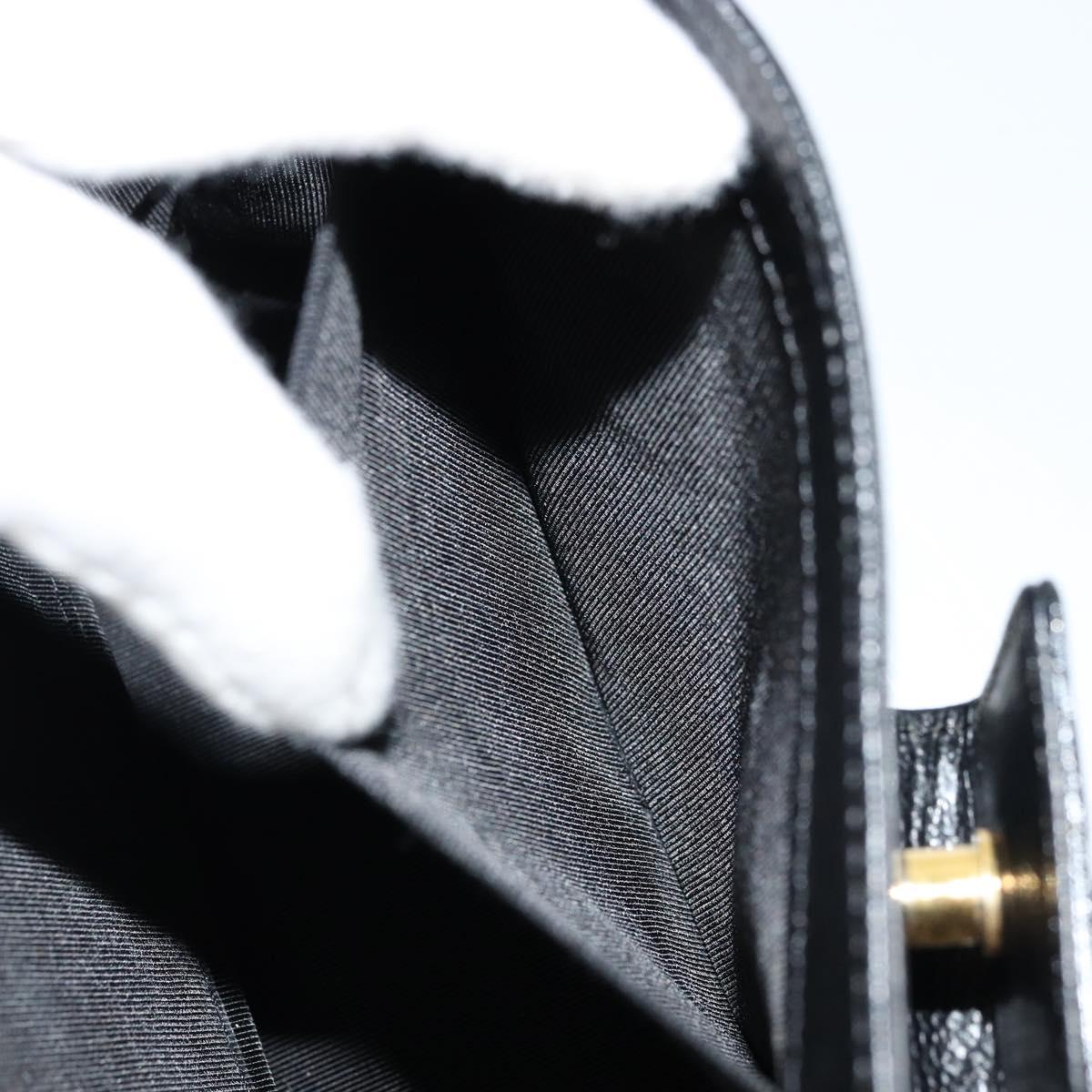 GIVENCHY Hand Bag Leather Black Gold Auth 176679A