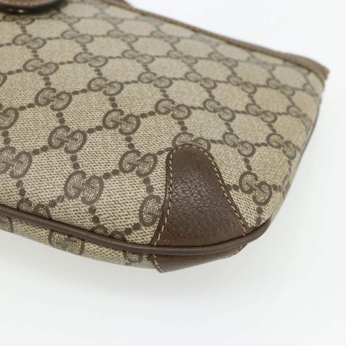 GUCCI GG Supreme Web Sherry Line Bag PVC Beige Red 904 02 026 Auth 176680