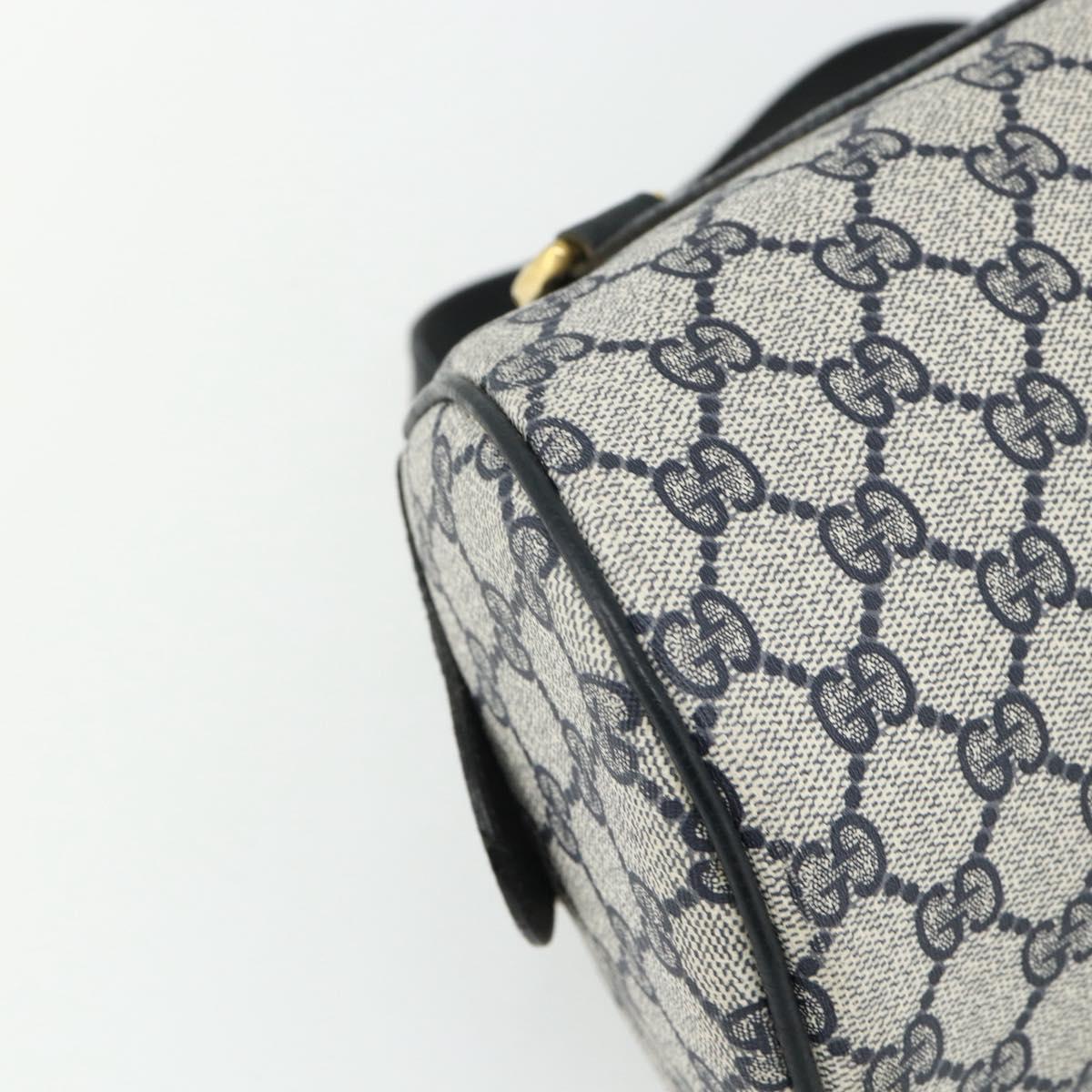 GUCCI GG Supreme Hand Bag PVC Navy Gold 89 02 062 Auth 176682