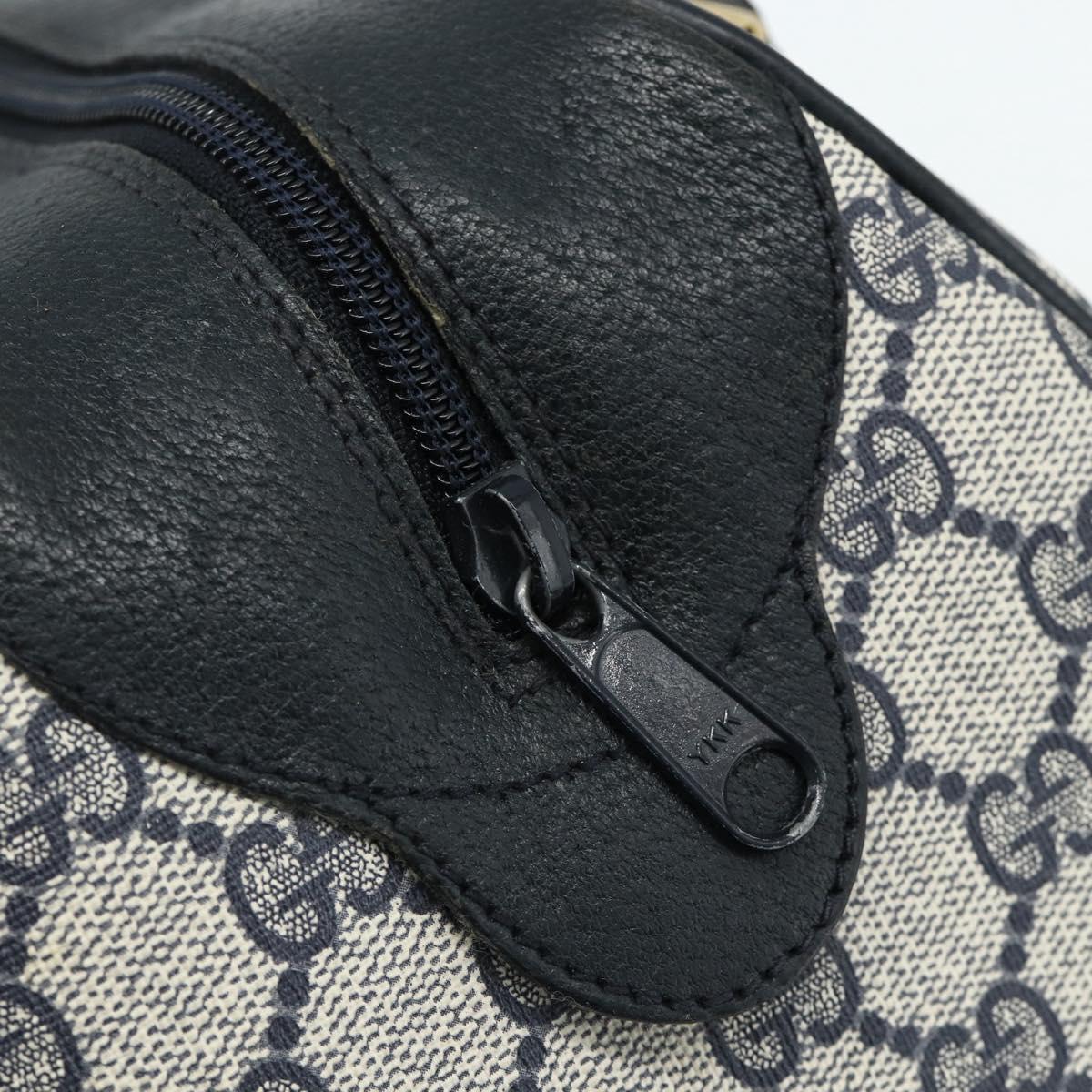 GUCCI GG Supreme Hand Bag PVC Navy Gold 89 02 062 Auth 176682
