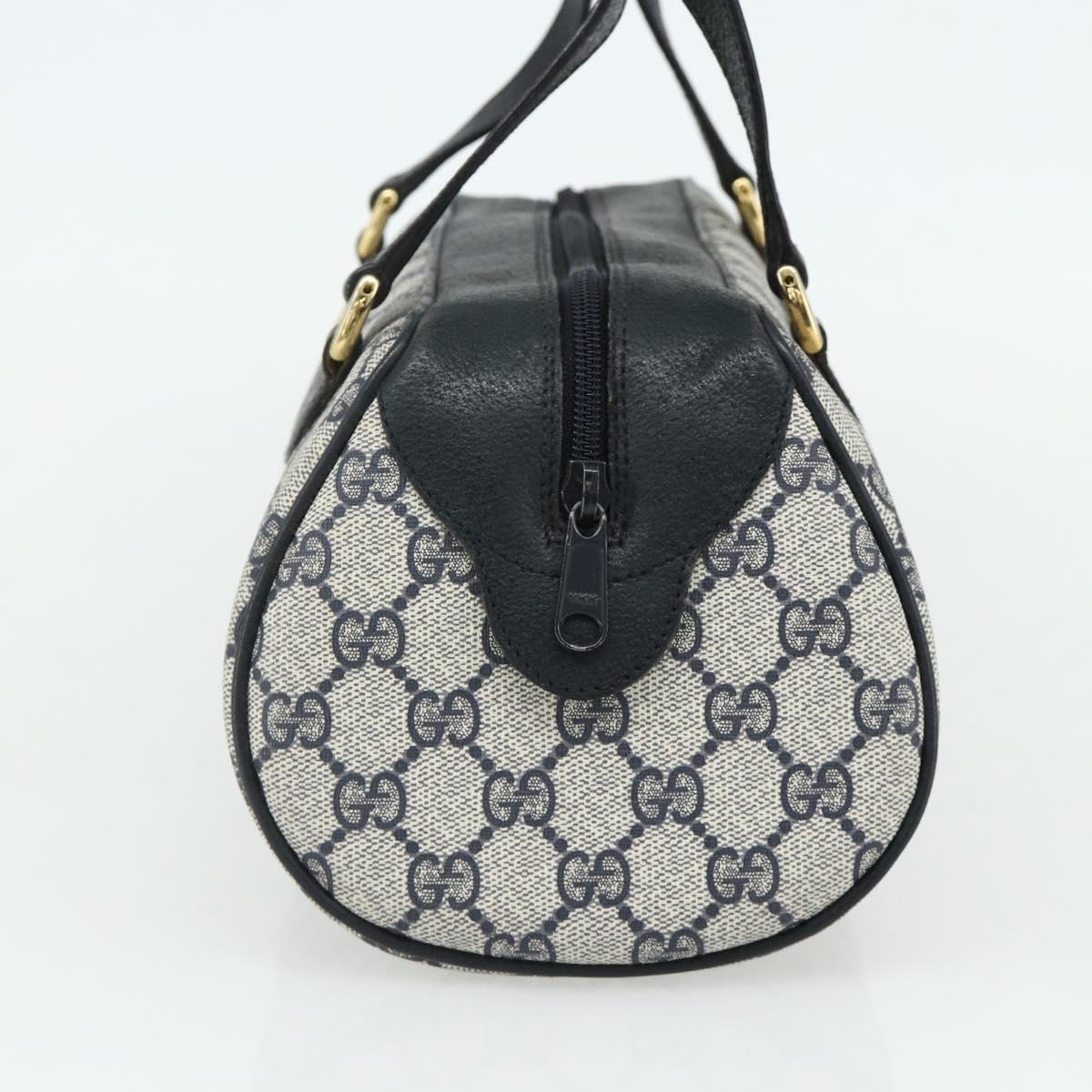 GUCCI GG Supreme Hand Bag PVC Navy Gold 89 02 062 Auth 176682
