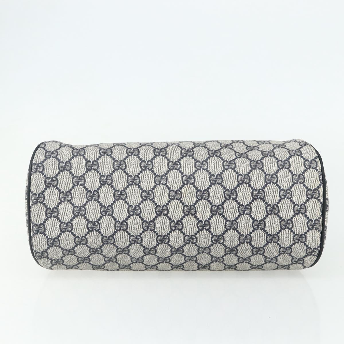 GUCCI GG Supreme Hand Bag PVC Navy Gold 89 02 062 Auth 176682