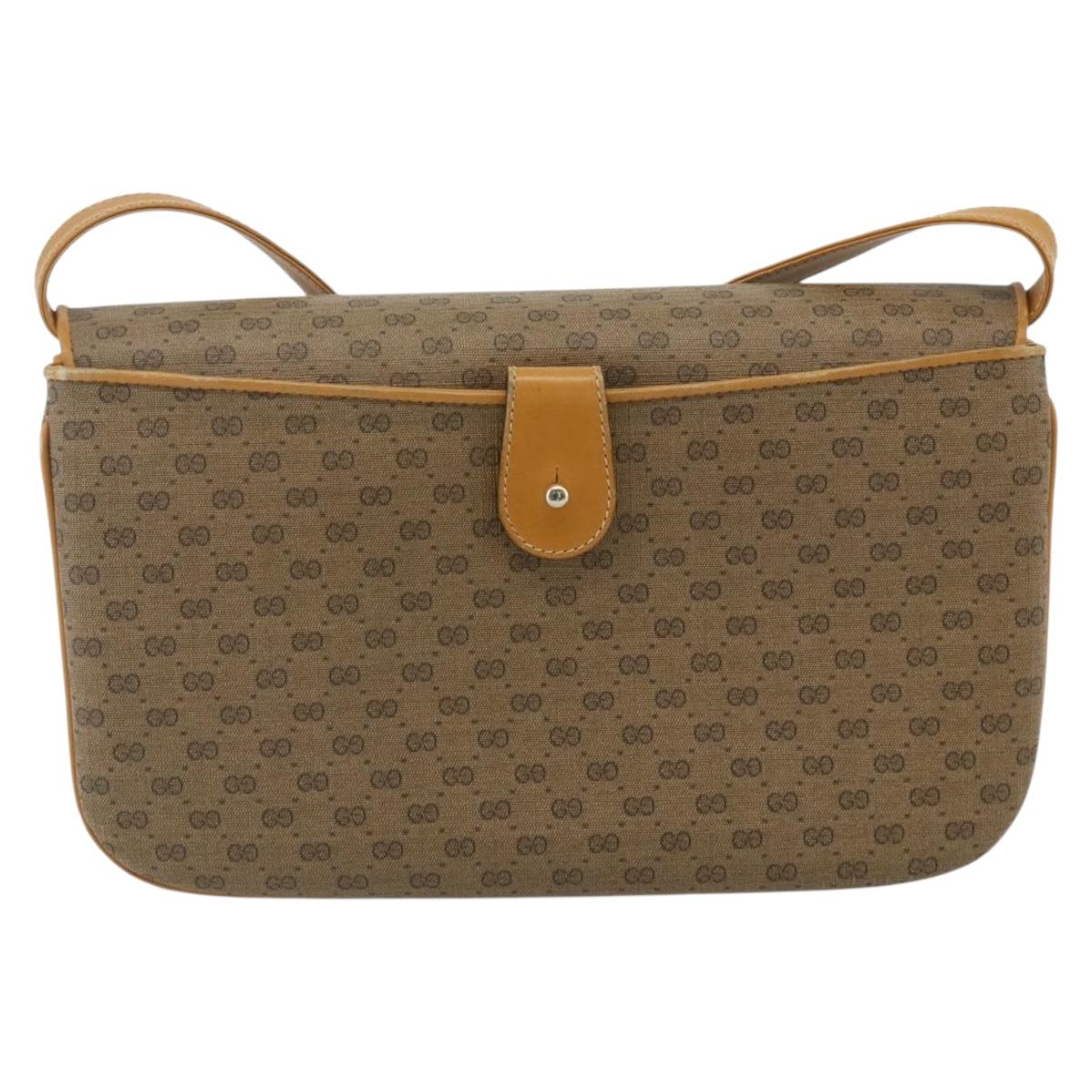 GUCCI Micro GG Supreme Shoulder Bag PVC Beige Gold 004 104 0024 Auth 176684