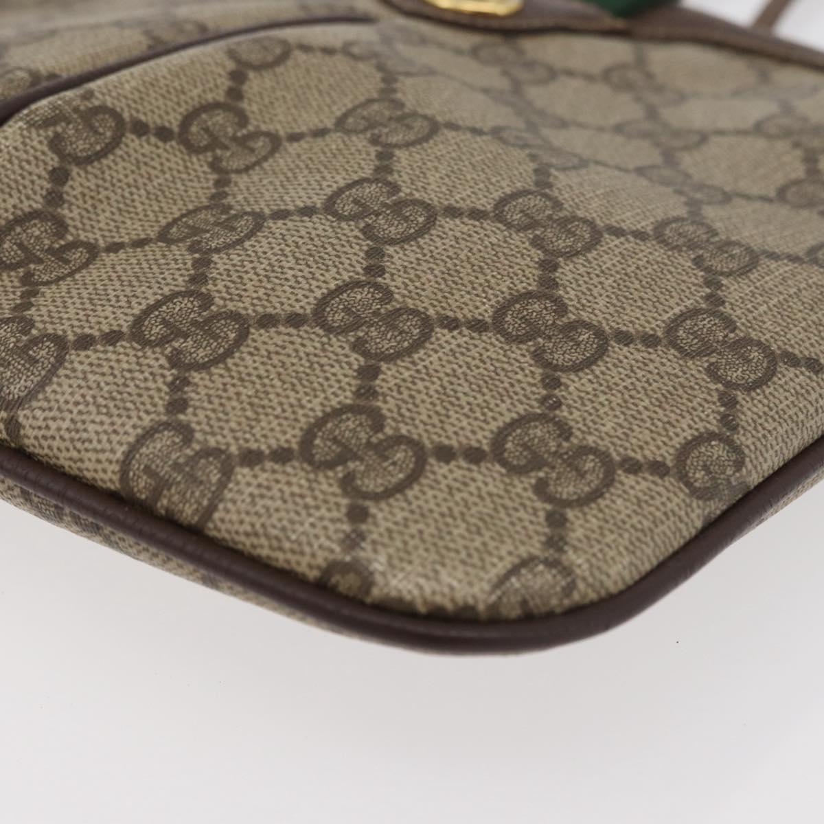 GUCCI GG Supreme Web Sherry Line Shoulder Bag PVC Beige 904 02 047 Auth 176686