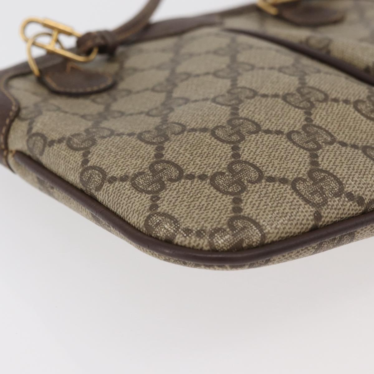 GUCCI GG Supreme Web Sherry Line Shoulder Bag PVC Beige 904 02 047 Auth 176686