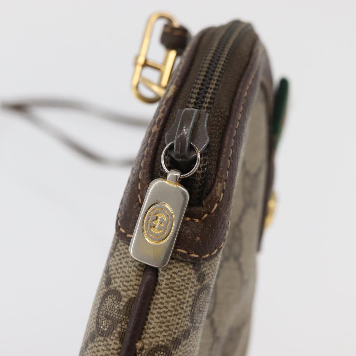 GUCCI GG Supreme Web Sherry Line Shoulder Bag PVC Beige 904 02 047 Auth 176686
