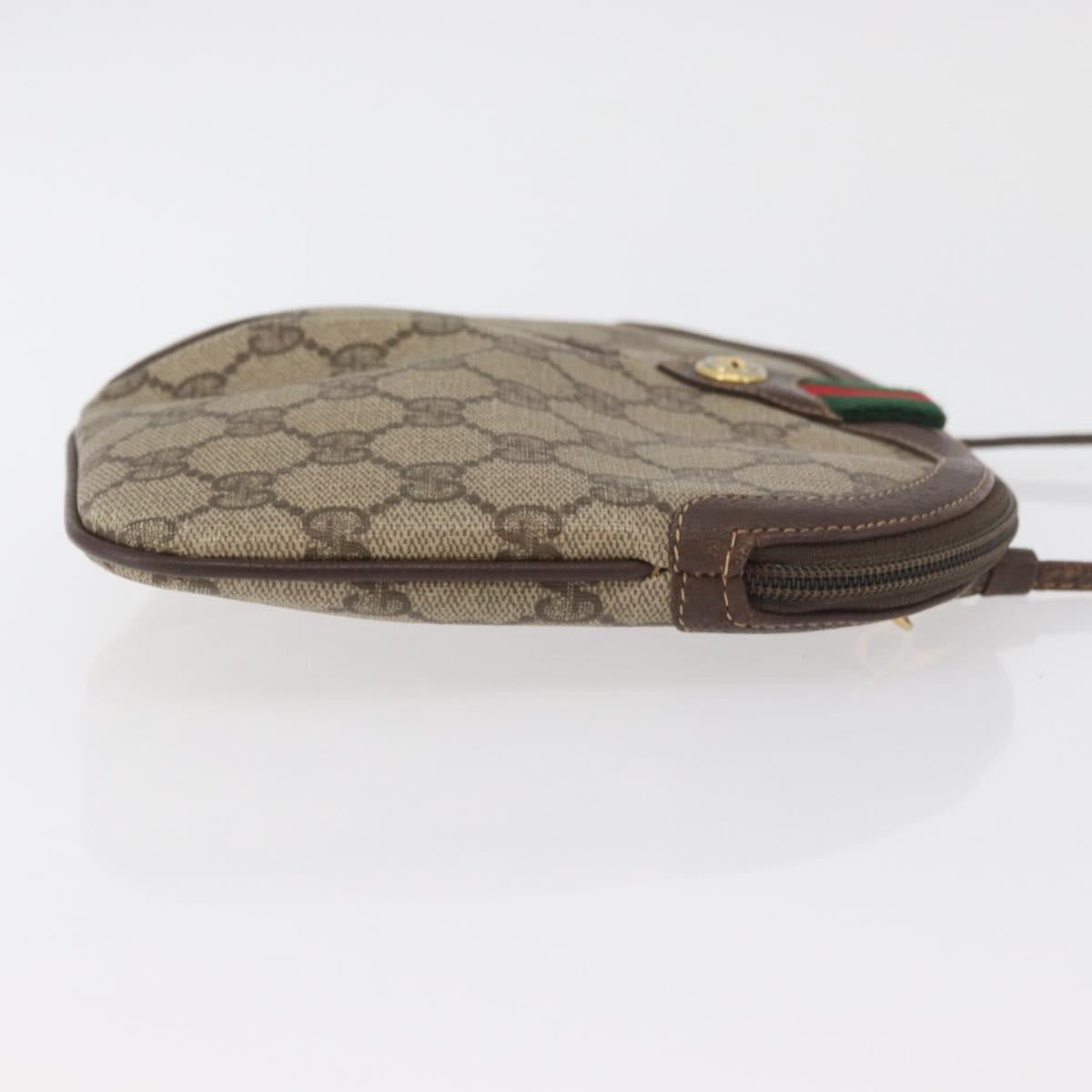 GUCCI GG Supreme Web Sherry Line Shoulder Bag PVC Beige 904 02 047 Auth 176686