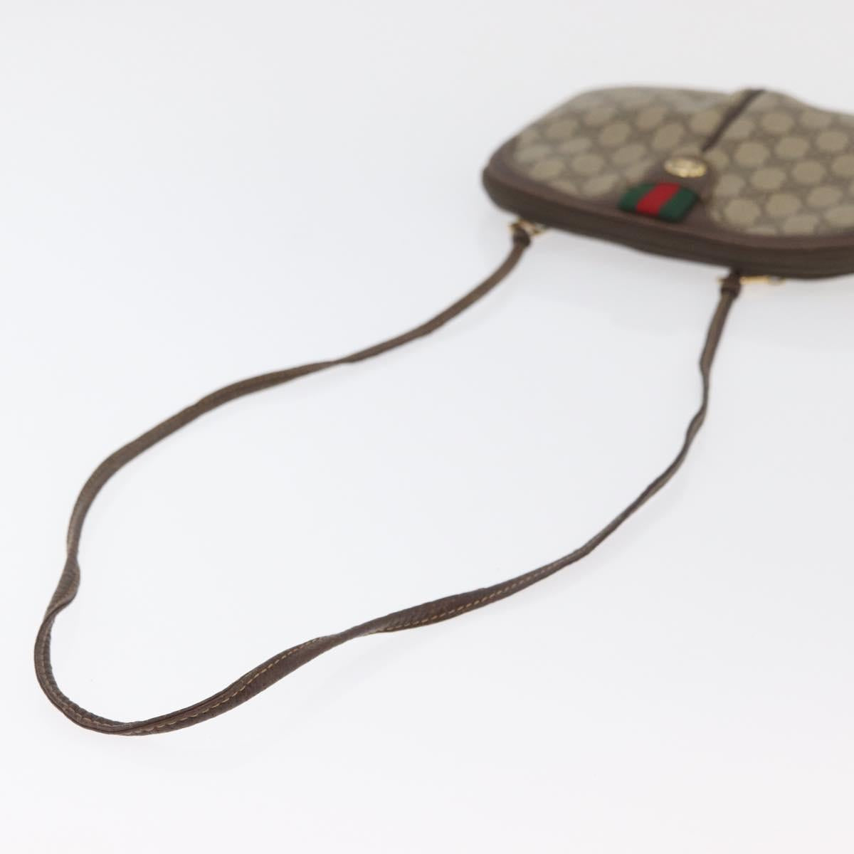GUCCI GG Supreme Web Sherry Line Shoulder Bag PVC Beige 904 02 047 Auth 176686