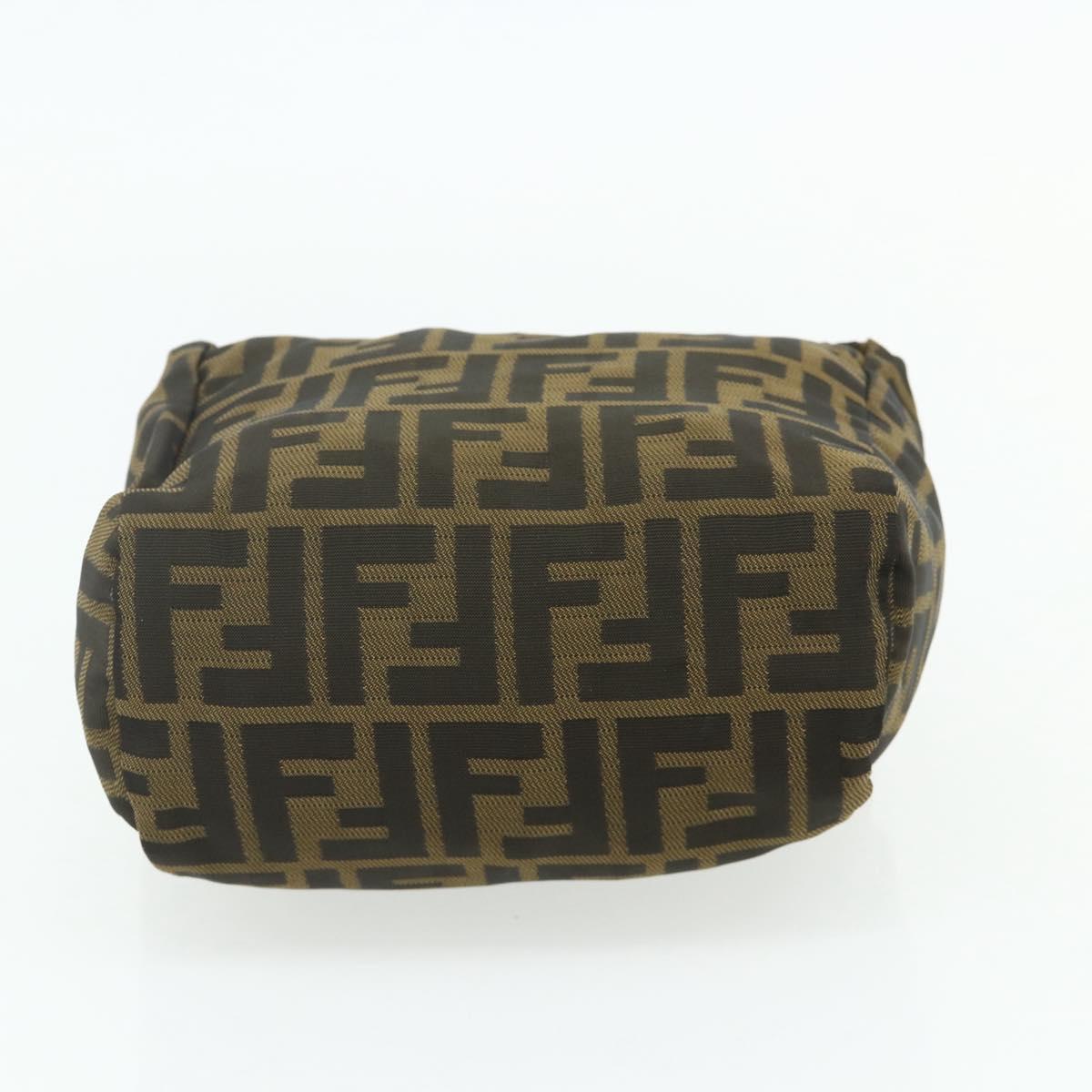 FENDI Zucca Canvas Hand Bag Brown Black Auth 176687