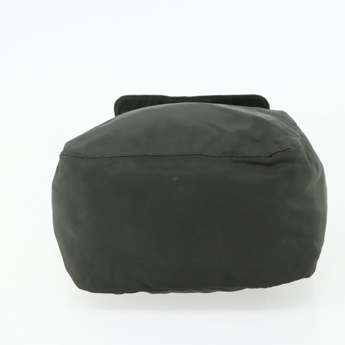 PRADA Backpack Nylon Silver Khaki Auth 176690