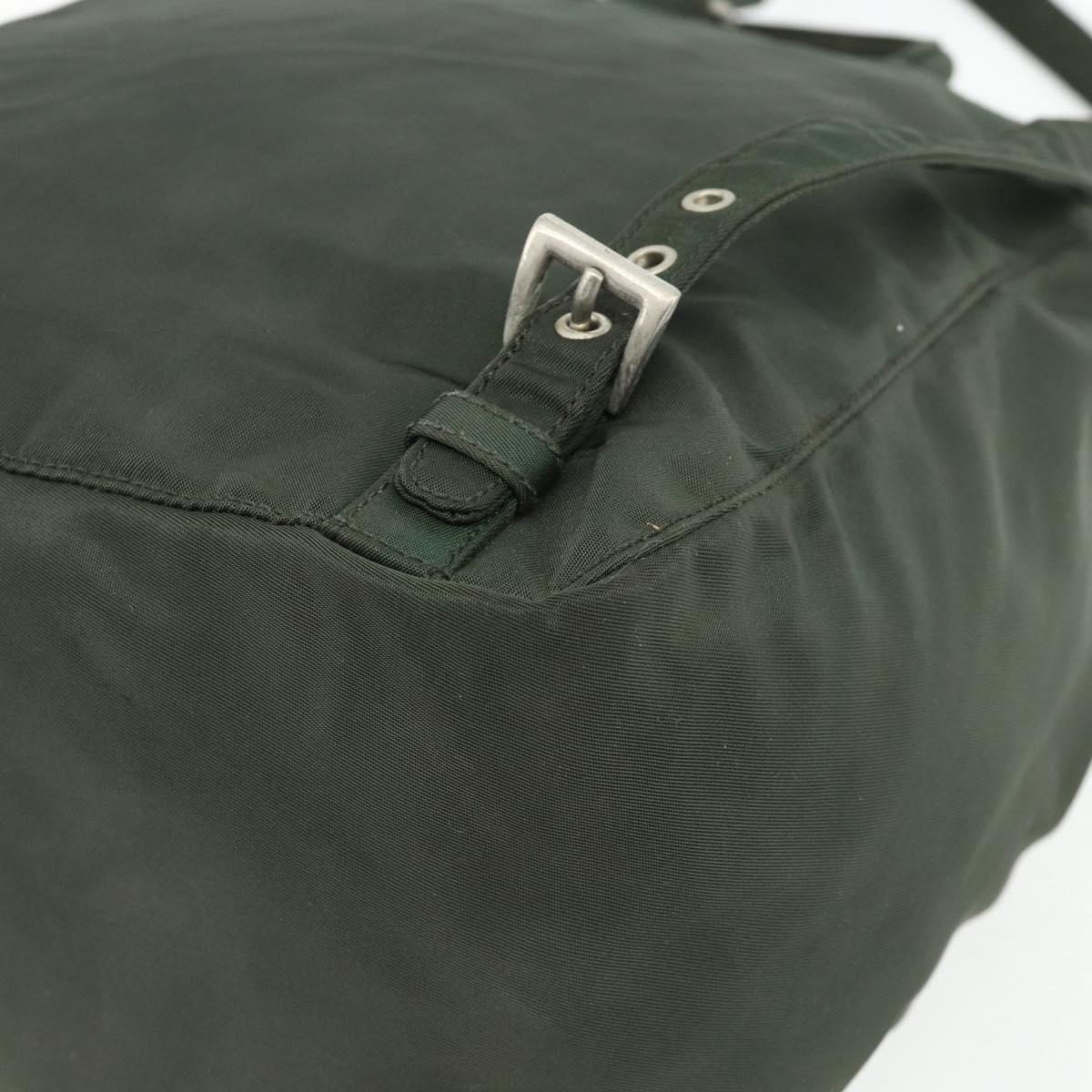 PRADA Backpack Nylon Silver Khaki Auth 176690
