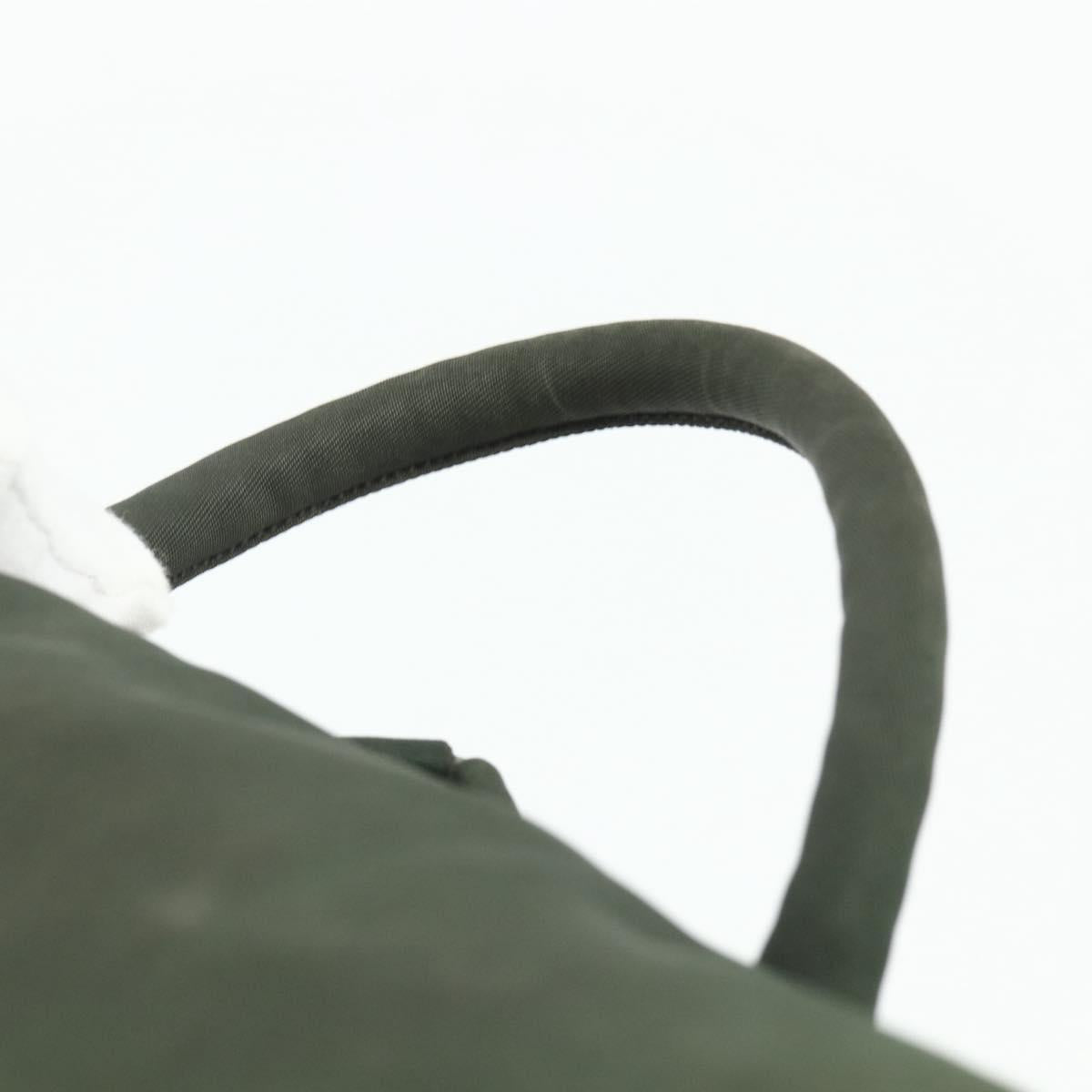 PRADA Backpack Nylon Silver Khaki Auth 176690