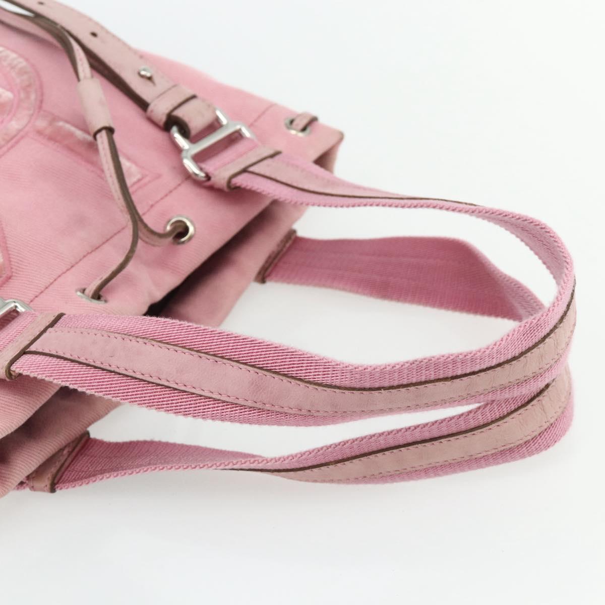 SAINT LAURENT Kahala Tote Bag Canvas Pink Silver 123435 Auth 176691