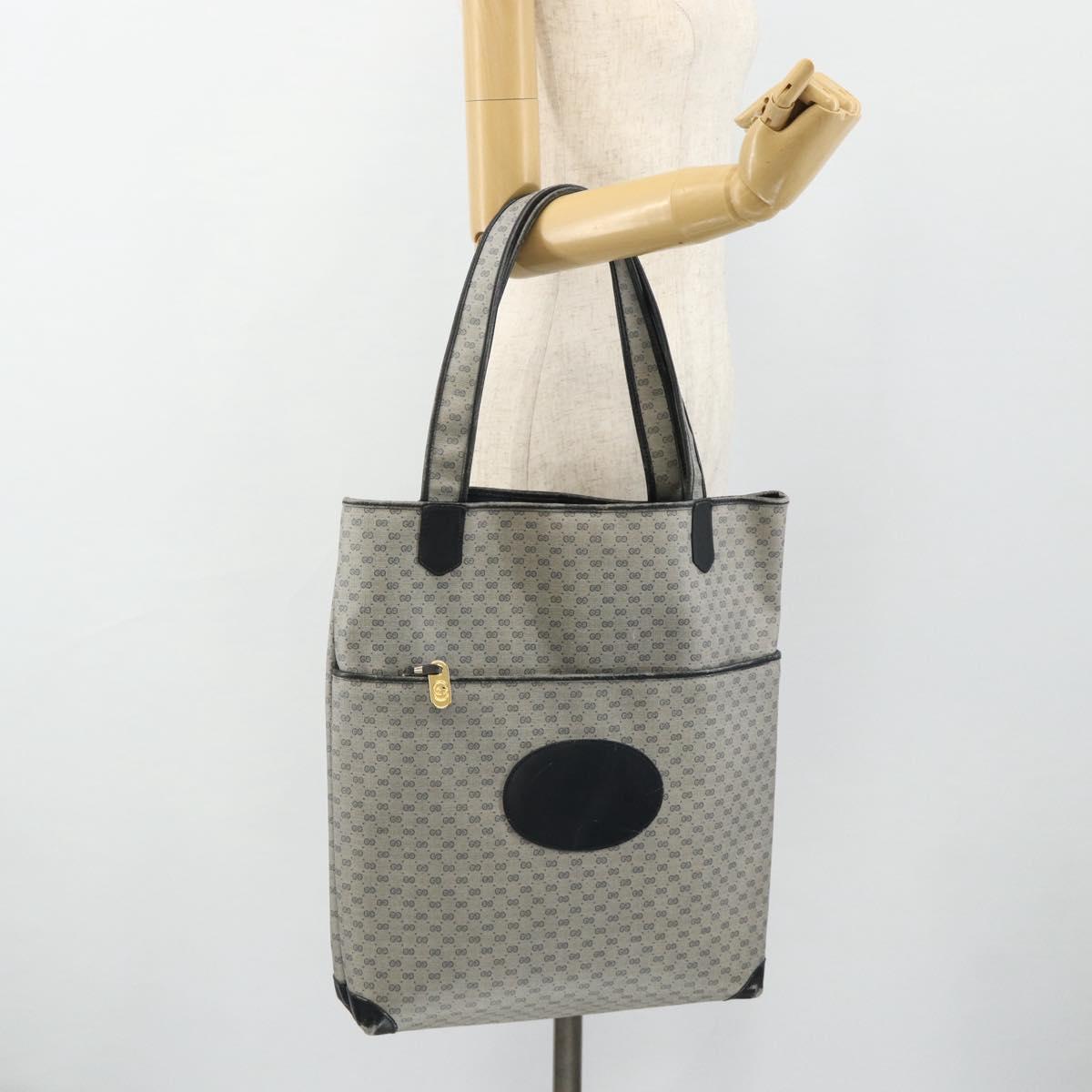 GUCCI GG Supreme Tote Bag PVC Navy Gold 002 39 0054 Auth 176695