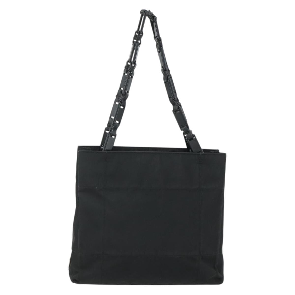 PRADA Chain Hand Bag Nylon Black Auth 176700