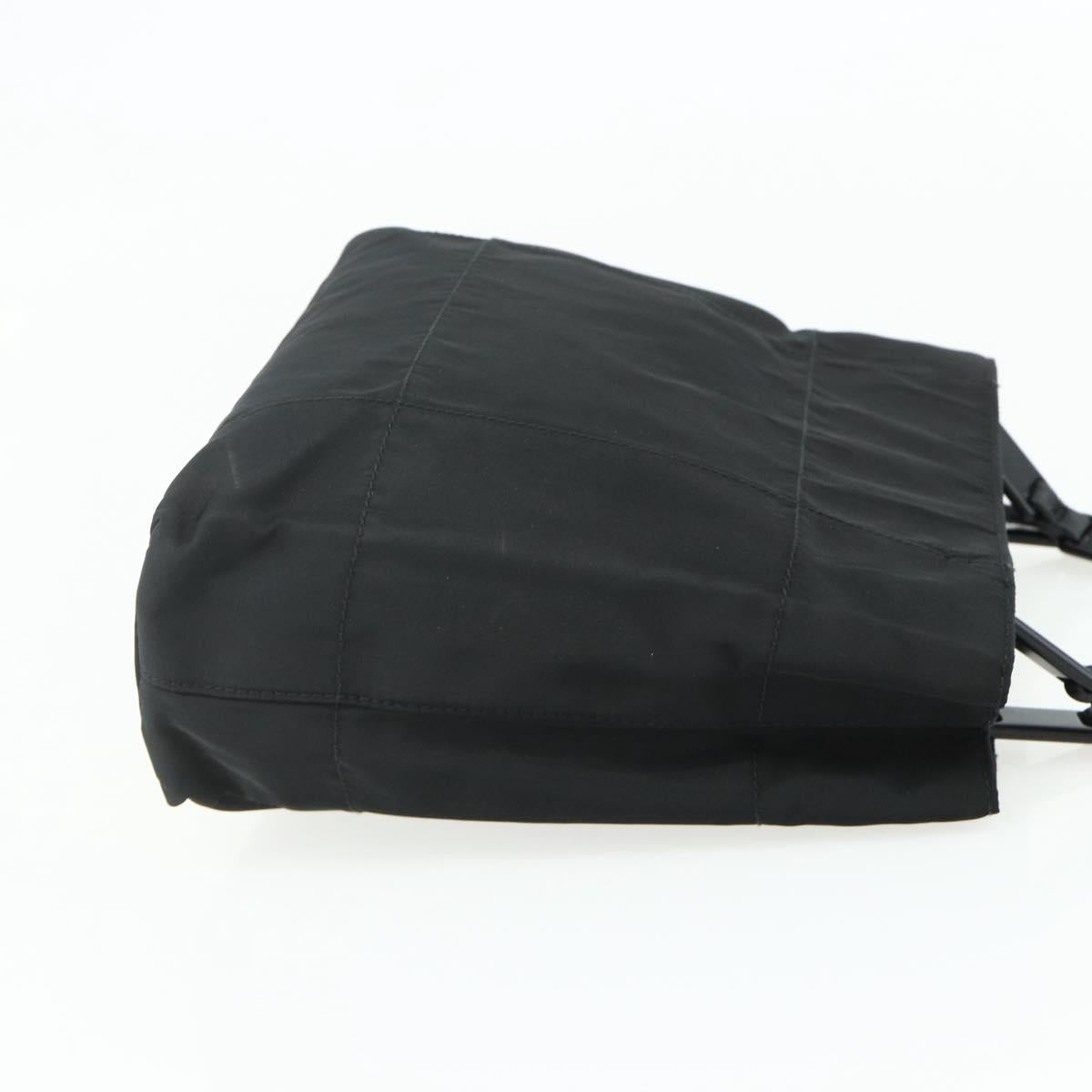 PRADA Chain Hand Bag Nylon Black Auth 176700
