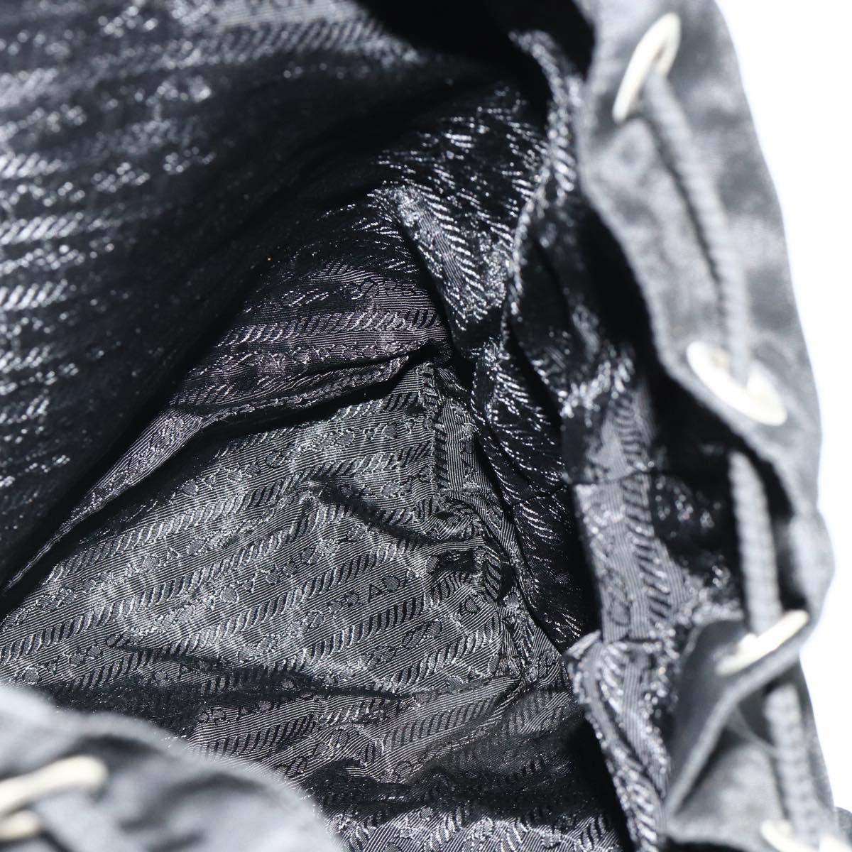 PRADA Backpack Nylon Silver Black Auth 176702