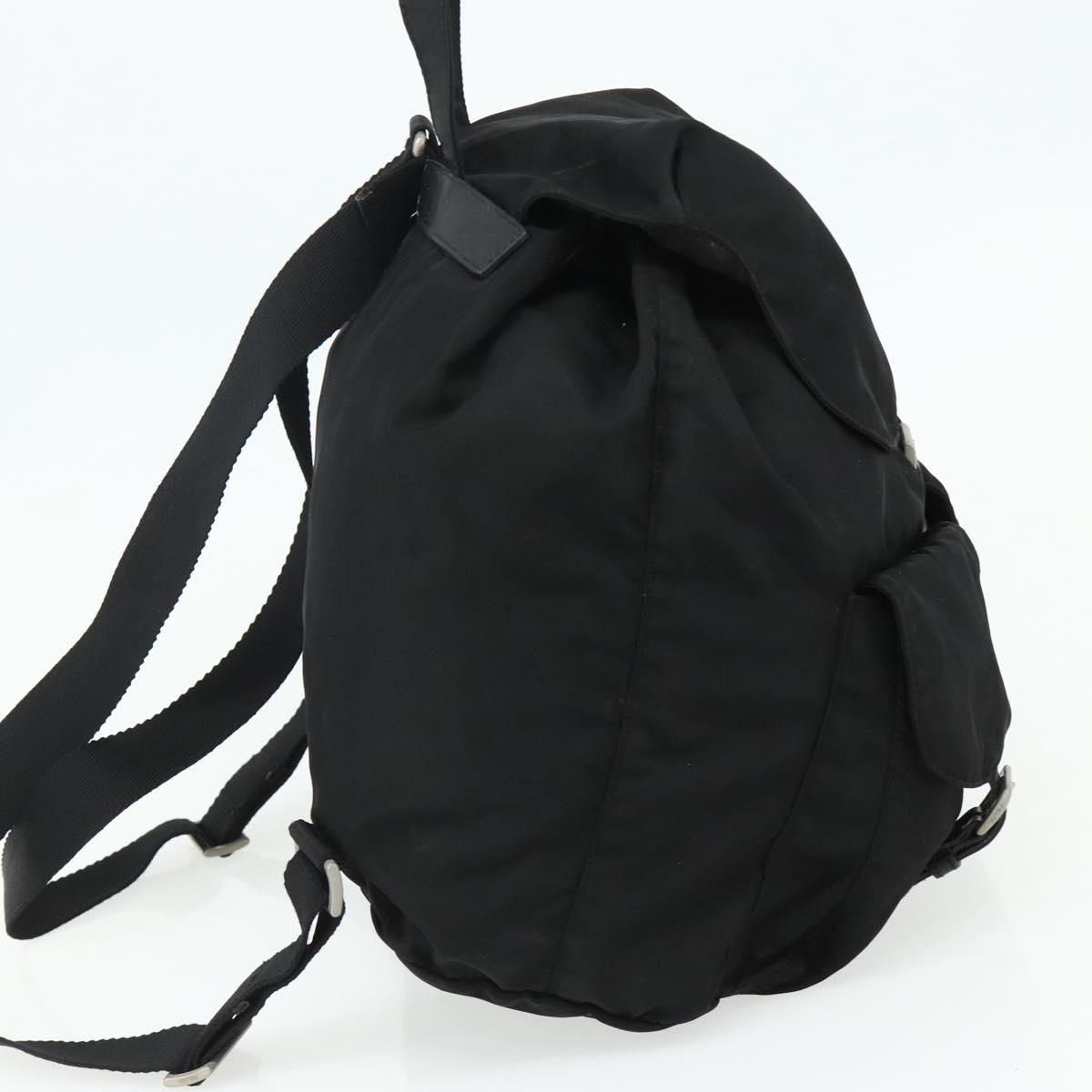 PRADA Backpack Nylon Silver Black Auth 176702