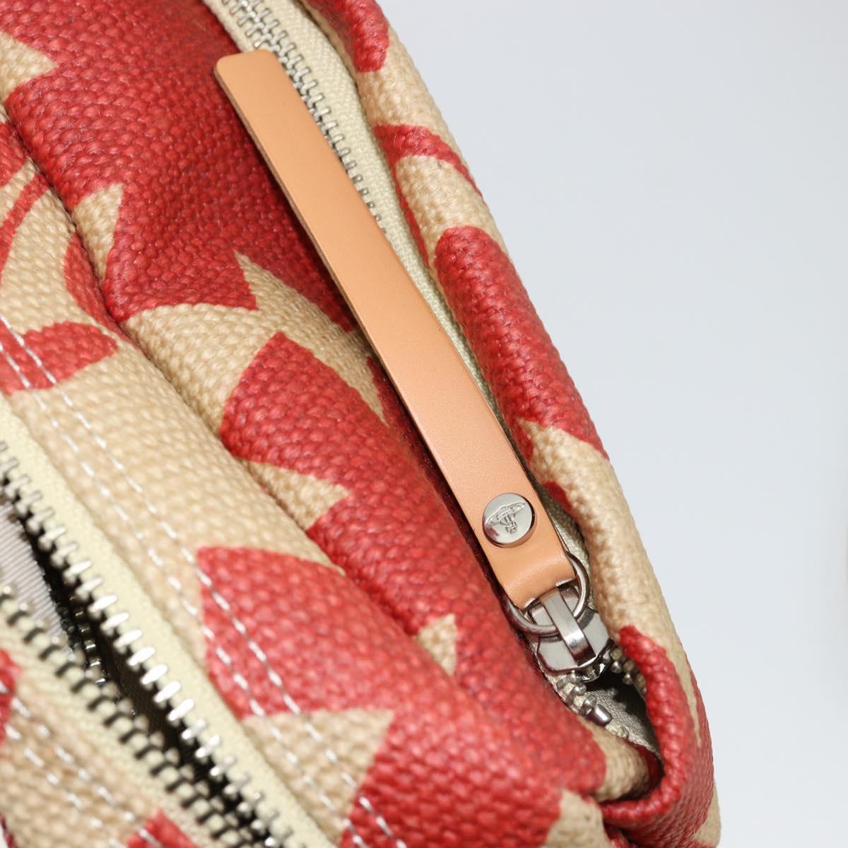 Vivienne Westwood Shoulder Bag Canvas Beige Silver Auth 176706A