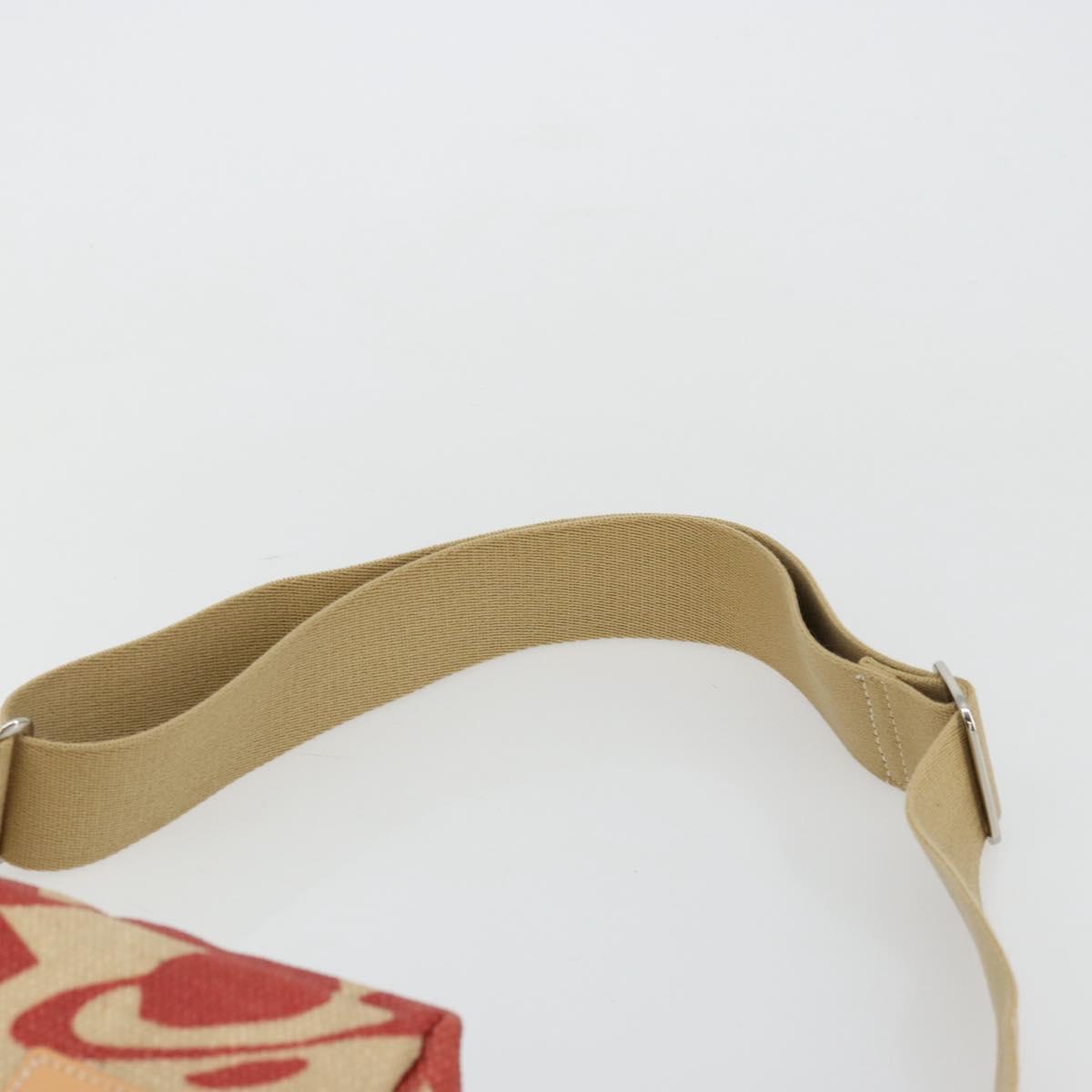 Vivienne Westwood Shoulder Bag Canvas Beige Silver Auth 176706A