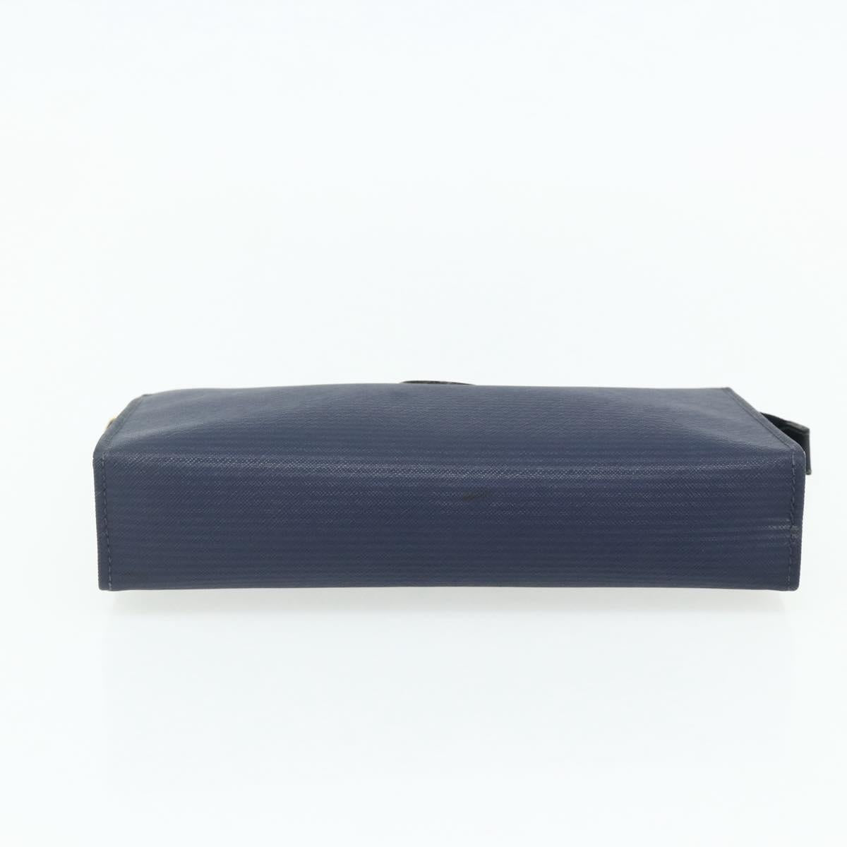 SAINT LAURENT Clutch Bag PVC 2 Set Black Navy Auth 176707