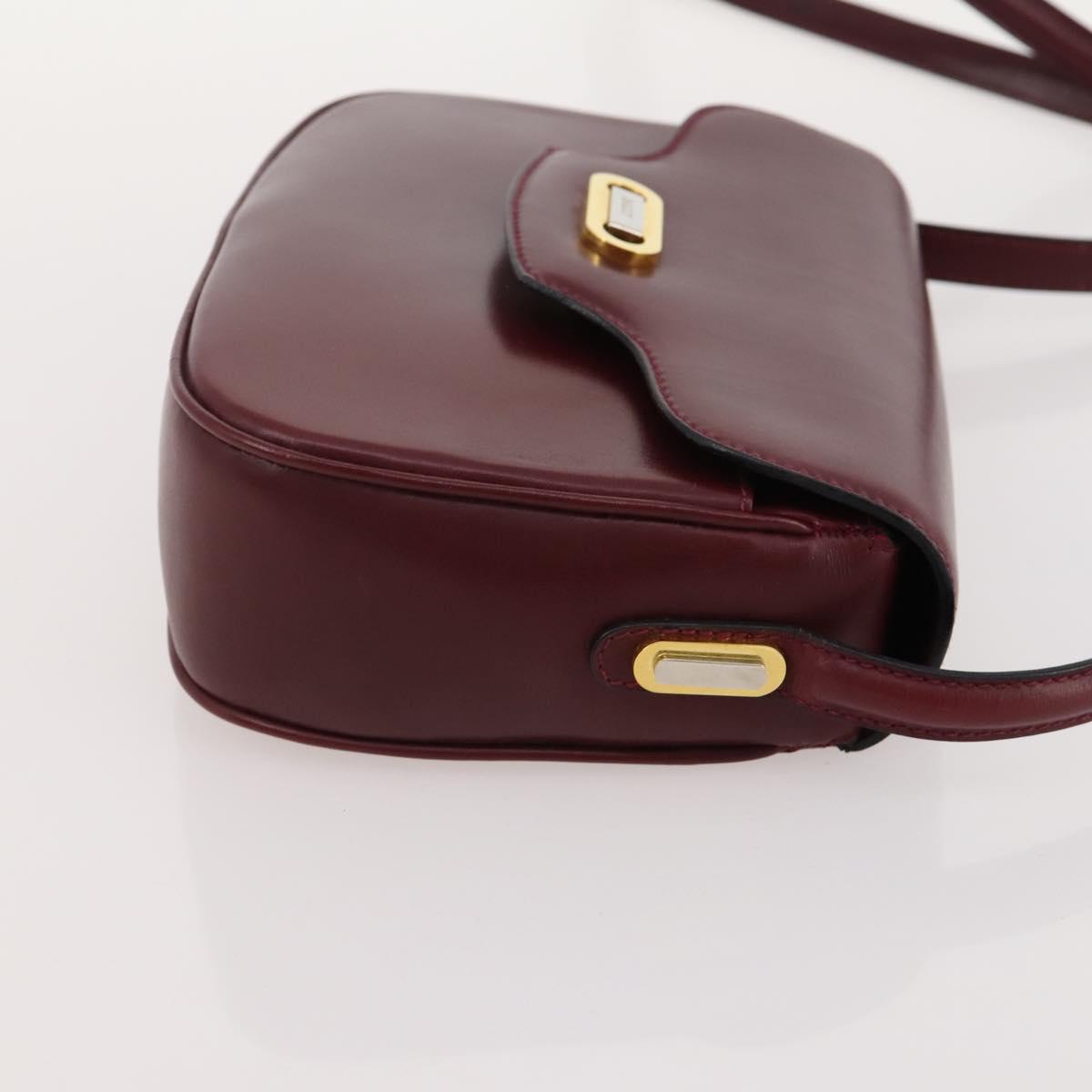 BALLY Shoulder Bag Leather 2 Set Brown Bordeaux Auth 176708