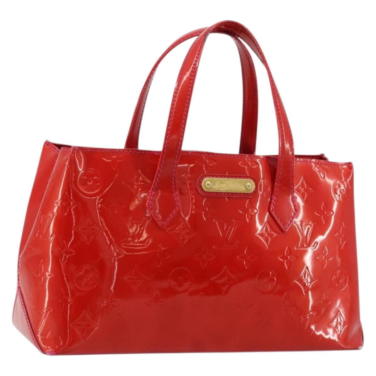 LOUIS VUITTON Monogram Vernis Wilshire PM Hand Bag Rose Pop M93643 Auth 176731