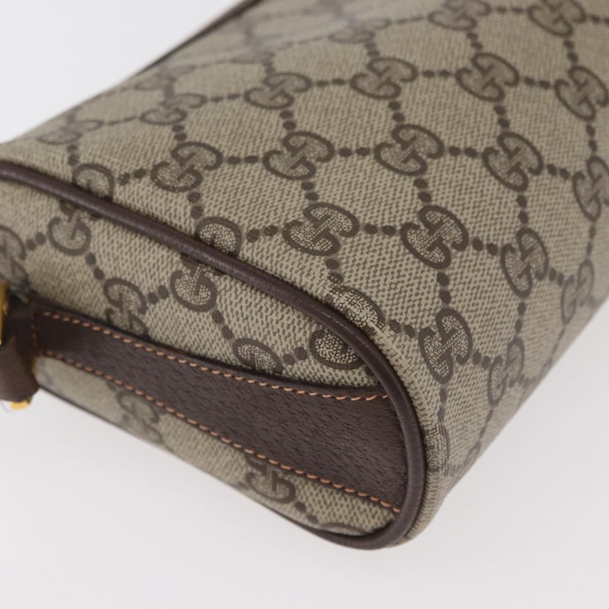 GUCCI GG Supreme Web Sherry Line Bag PVC Beige Gold 89 02 018 Auth 176741