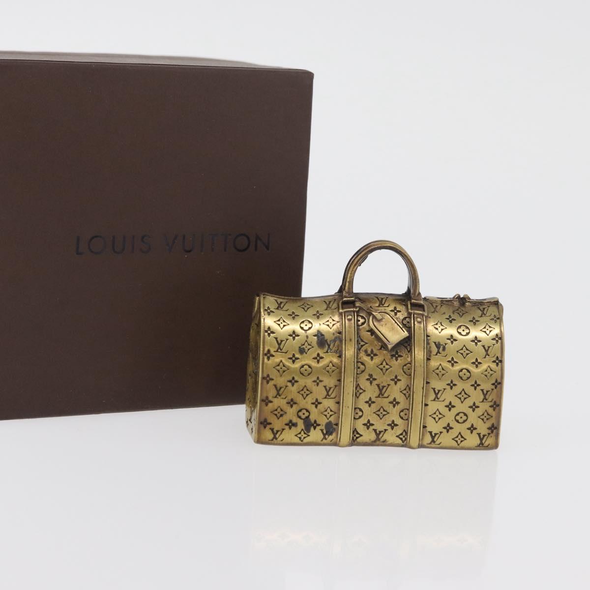 LOUIS VUITTON Keepall Motif Paper weight metal Gold LV Auth 176750A