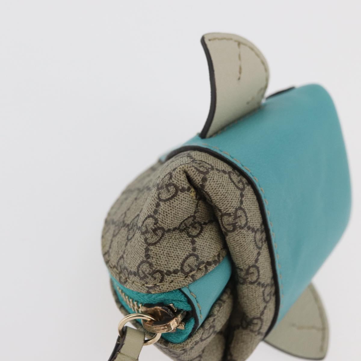 GUCCI GG Supreme Whale Coin Purse PVC Beige Gold 256862 Auth 176753A