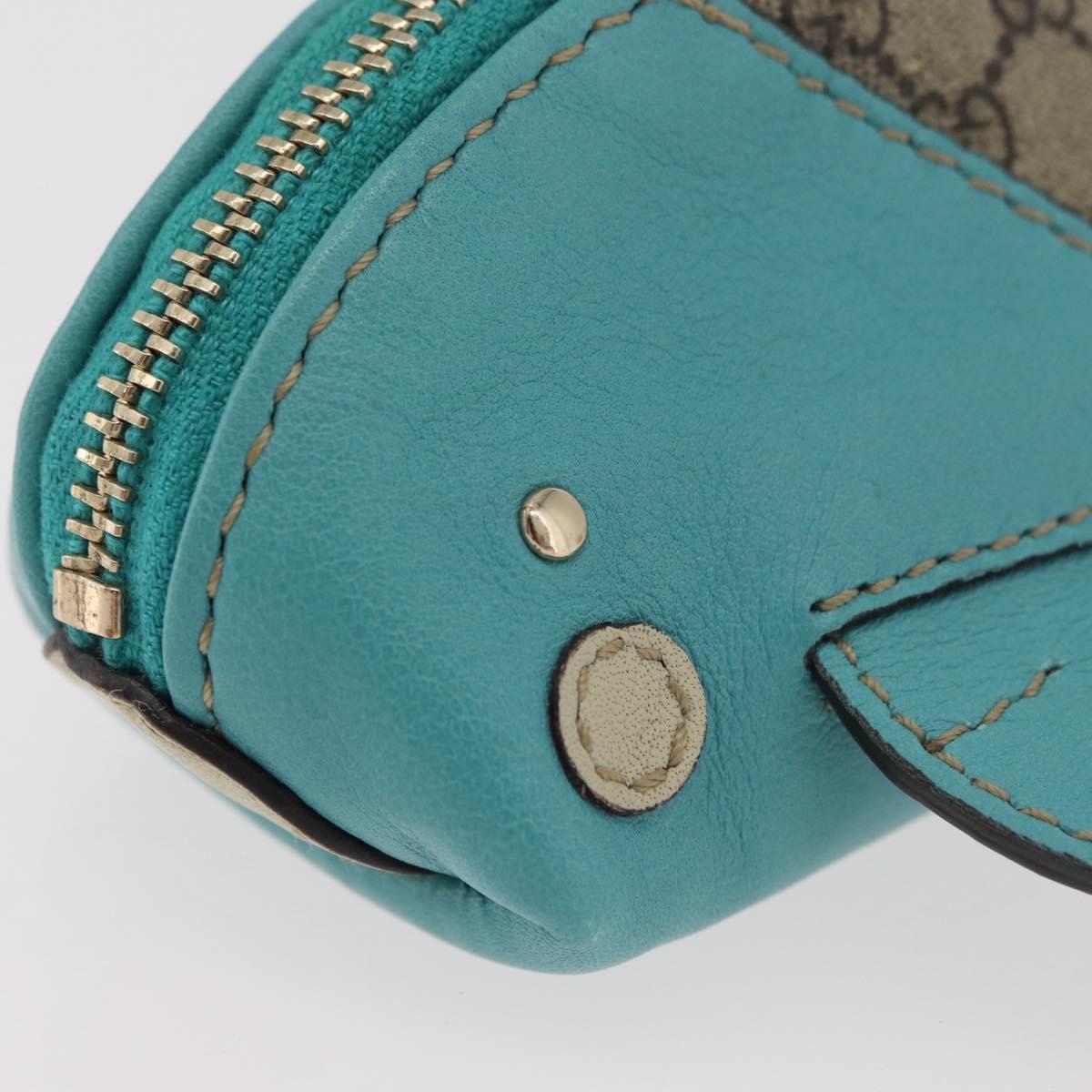 GUCCI GG Supreme Whale Coin Purse PVC Beige Gold 256862 Auth 176753A