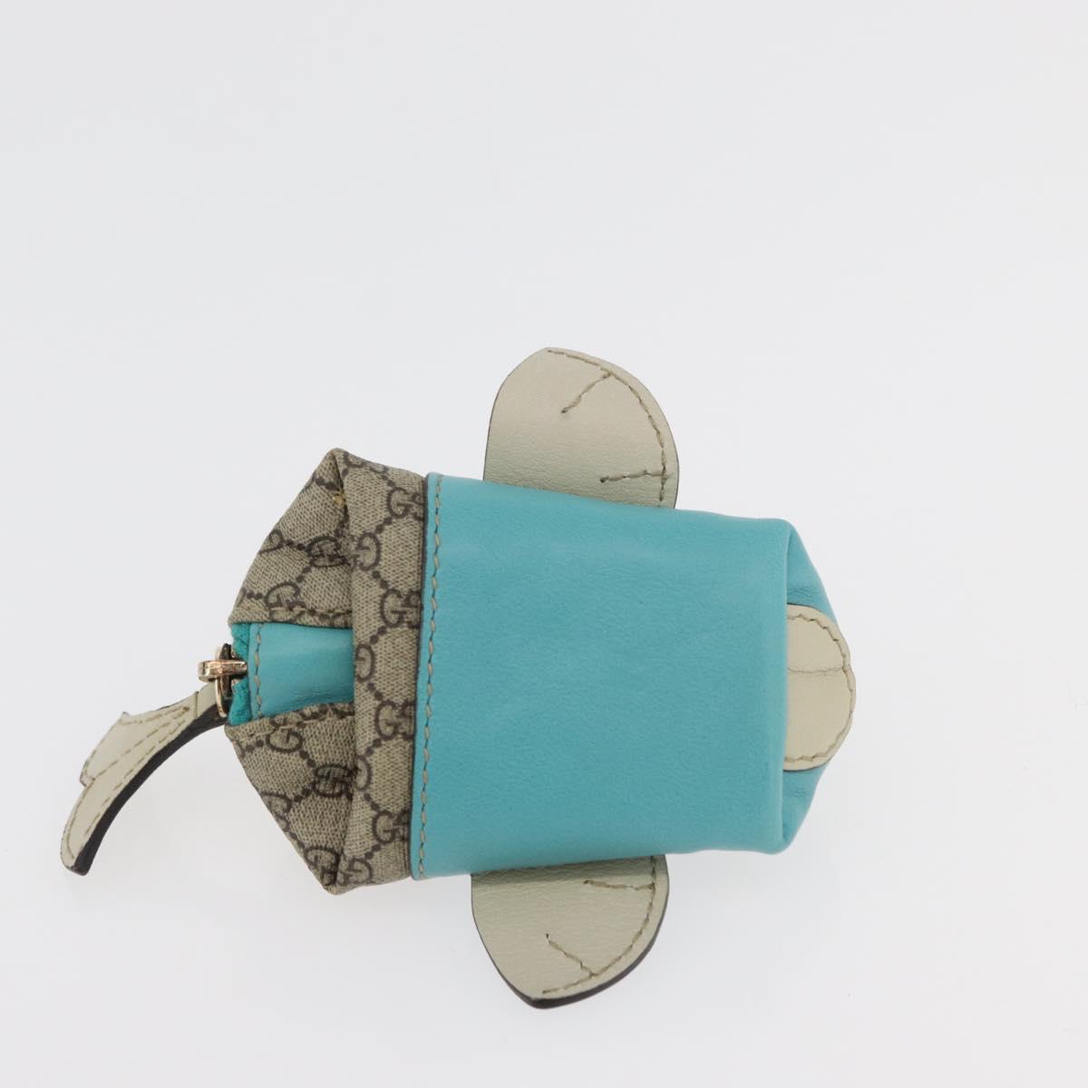 GUCCI GG Supreme Whale Coin Purse PVC Beige Gold 256862 Auth 176753A