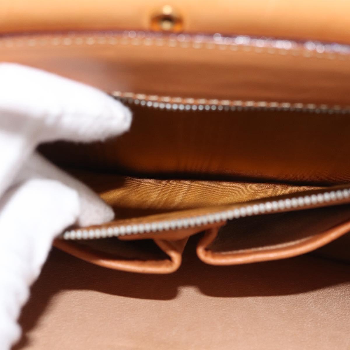 CELINE Macadam Canvas Medallion Hand Bag PVC Leather Brown Gold Auth 176759A