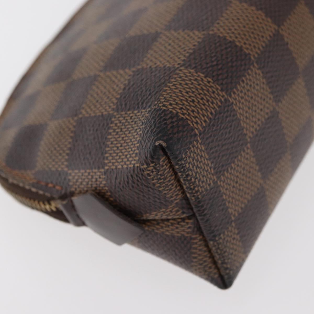 LOUIS VUITTON Damier Ebene Pochette Cosmetic PM Pouch N47516 LV Auth 176763