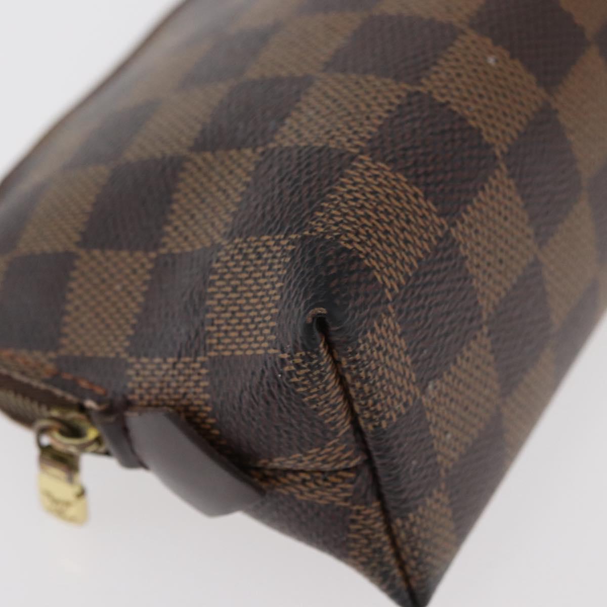 LOUIS VUITTON Damier Ebene Pochette Cosmetic PM Pouch N47516 LV Auth 176763