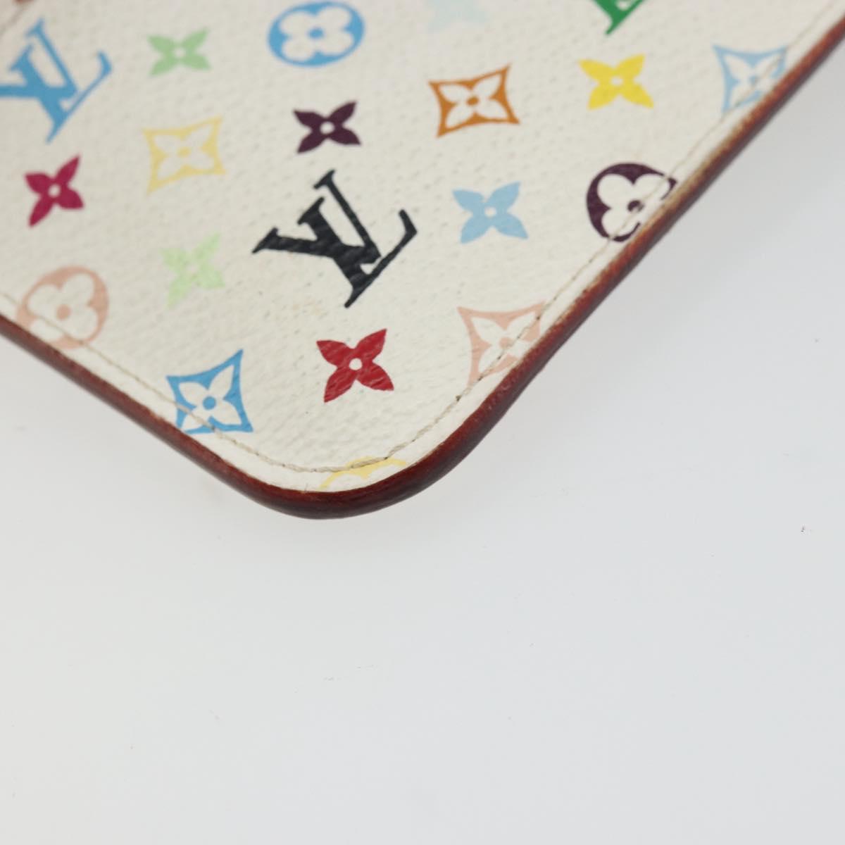 LOUIS VUITTON Multicolor Pochette Cles NM Coin Purse White M93734 Auth 176769