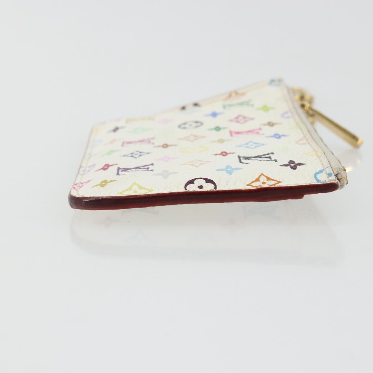 LOUIS VUITTON Multicolor Pochette Cles NM Coin Purse White M93734 Auth 176769