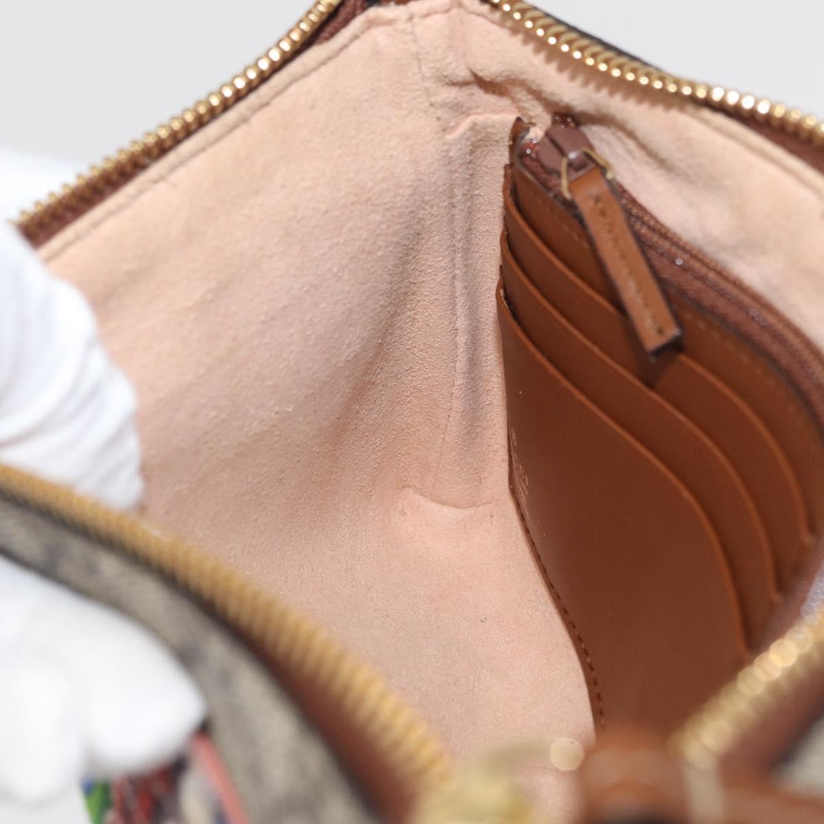 GUCCI GG Supreme Chain Shoulder Bag PVC Beige Gold 456866 Auth 176776A