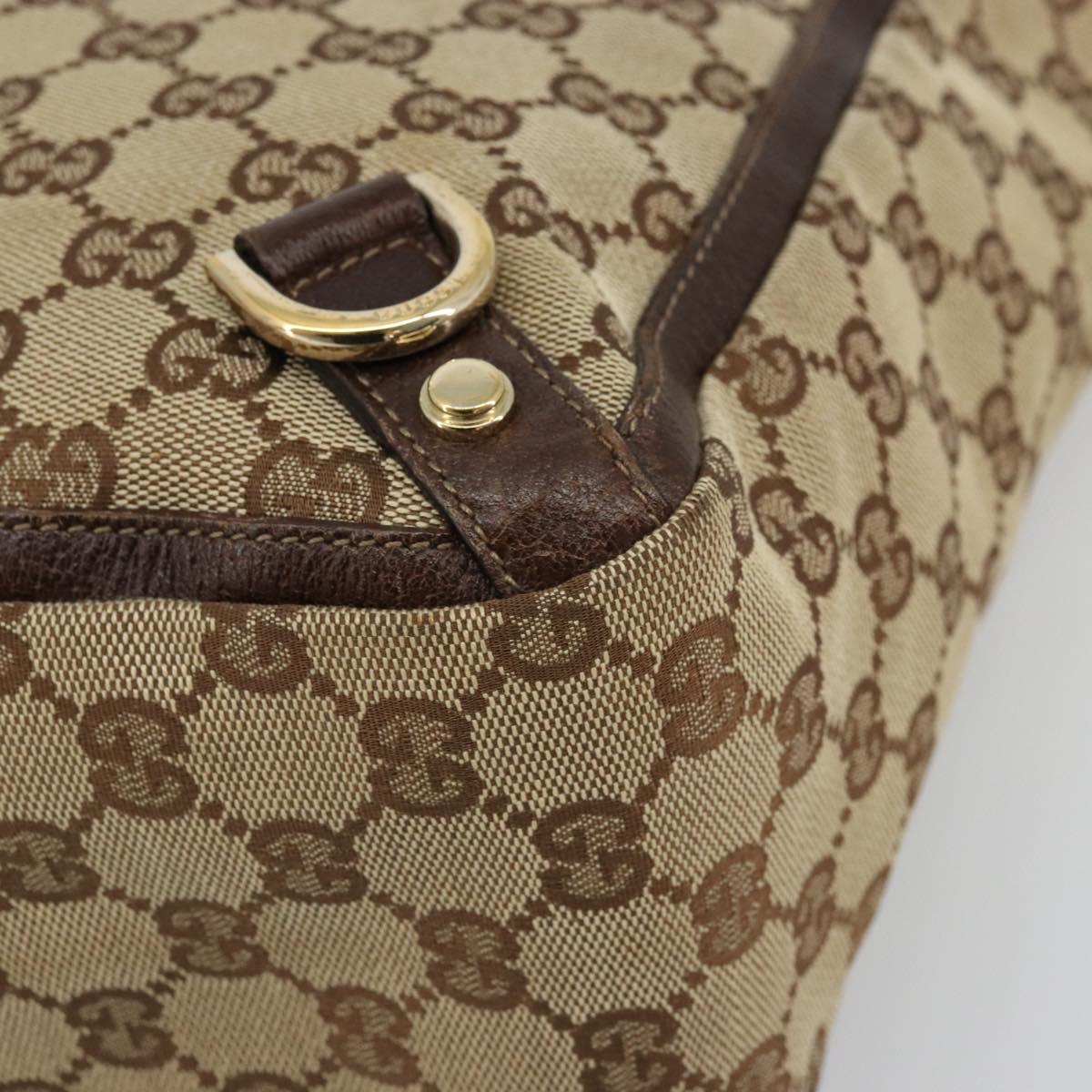 GUCCI GG Canvas Abbey Hand Bag Beige Gold 130739 Auth 176779A